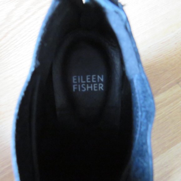 Eileen Fisher Women’s Black Leather Criss Cross Ankle Boots Clogs 7.5 - Picture 6 of 12